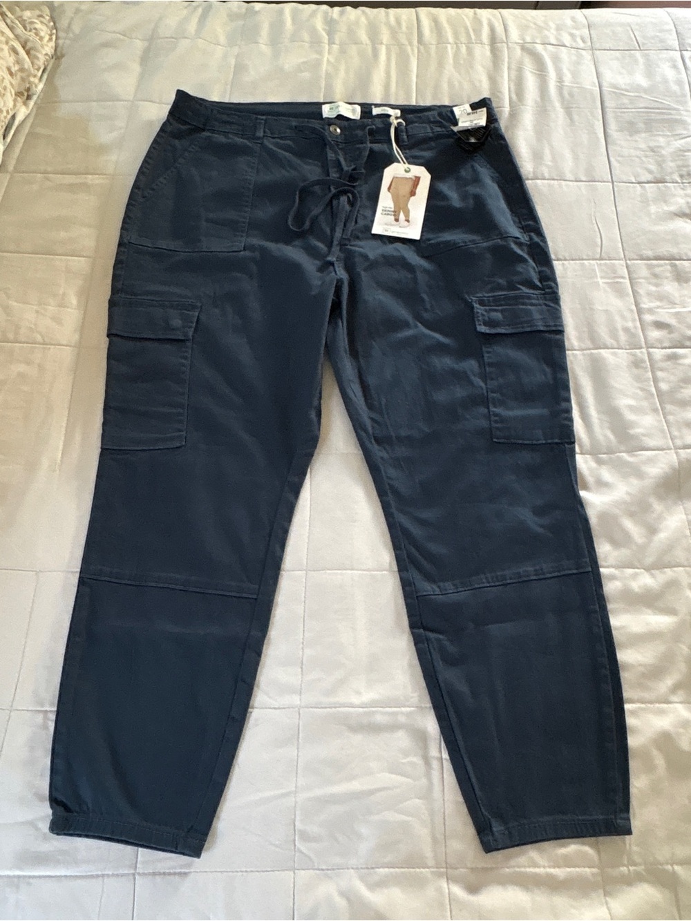 Celebrity Pink Navy Skinny Cargo Pants with Drawstring
